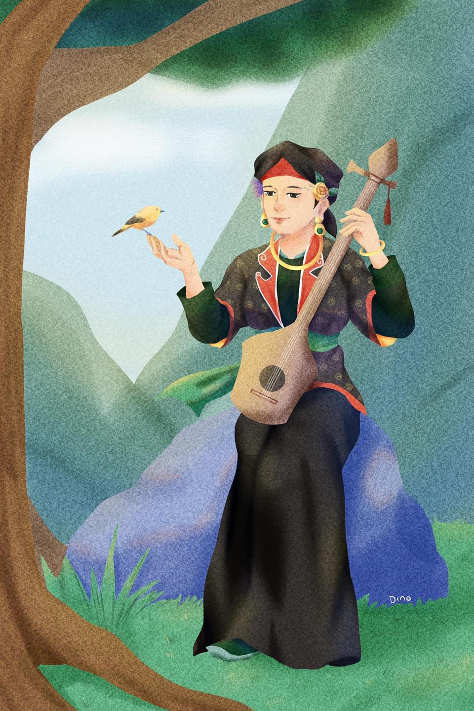 Illustration of the Little Courtier of Bắc Lệ by Cheng Cheng