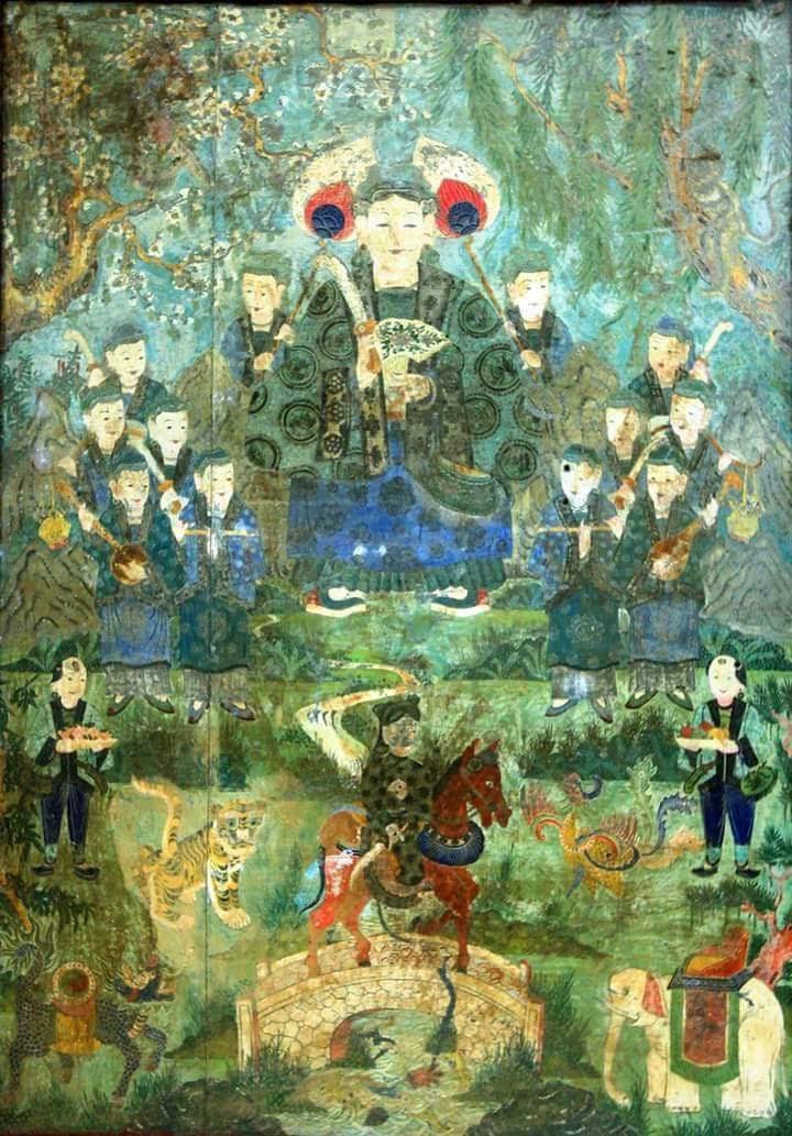 The Folk Painting “Mother Goddess of Mountain” by the Folk Artisan Lê Đình Liệu